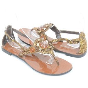 Body Central Beads Stones Flat Thong Festival Flat Sandals NEW Size 8.5 Boho